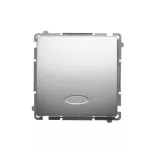 Simon Basic WMUL-011xxx-4011 Łącznik jednobiegunowy z podświetleniem LED (moduł) 10AX, 250V~, szybkozłącza; srebrny mat