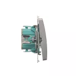 Simon Basic WMUL-011xxx-4011 Łącznik jednobiegunowy z podświetleniem LED (moduł) 10AX, 250V~, szybkozłącza; srebrny mat