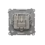 Simon Basic WMUA-02018z-4011 Gniazdo antenowe R-TV-SAT przelotowe (moduł), 1x wejście: 5 MHz–2,4 GHz; srebrny mat
