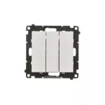 Simon 55 WMDL-031xx5-114 Przycisk potrójny z podświetleniem LED (moduł) 10 AX, 250 V~, szybkozłącza; Jasnoszary mat