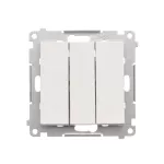 Simon 55 WMDL-031xx5-111 Przycisk potrójny z podświetleniem LED (moduł) 10 AX, 250 V~, szybkozłącza; Biały mat