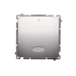 Simon Basic WMUL-021xxx-4011 Łącznik dwubiegunowy z podświetleniem LED (moduł) 10AX, 250V~, szybkozłącza; srebrny mat