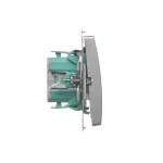 Simon Basic WMUL-021xxx-4011 Łącznik dwubiegunowy z podświetleniem LED (moduł) 10AX, 250V~, szybkozłącza; srebrny mat