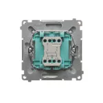 Simon Basic WMUL-021xxx-4011 Łącznik dwubiegunowy z podświetleniem LED (moduł) 10AX, 250V~, szybkozłącza; srebrny mat