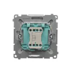 Simon Basic WMUL-0P1xxx-4011 Przycisk pojedynczy zwierny bez piktogramu z podświetleniem LED (moduł) 10AX, 250V~, szybkozłącza; srebrny mat