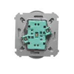 Simon Basic WMUW-00211M-4011 Gniazdo wtyczkowe podwójne z uziemieniem (moduł), z przesłonami torów prądowych, Σ16A, 250V~, zaciski śrubowe; srebrny mat