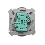 Simon Basic WMUW-00210M-4011 Gniazdo wtyczkowe podwójne z uziemieniem (moduł), Σ16A, 250V~, zaciski śrubowe; srebrny mat