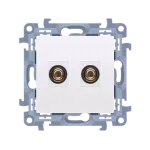 Simon 10 WC-GL2xxxx-01-11xx Gniazdo głośnikowe pojedyncze -1 kolumna głośnikowa (moduł). Przekrój przew. dla wyjścia 6 mm2; biały