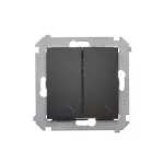 Simon 54 WMDL-0602xx-049 Łącznik schodowy podwójny (moduł) 10AX, 250V~, zaciski śrubowe; czarny