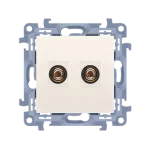 Simon 10 WC-GL2xxxx-01-41xx Gniazdo głośnikowe pojedyncze -1 kolumna głośnikowa (moduł). Przekrój przew. dla wyjścia 6 mm2; kremowy