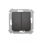 Simon 54 WMDL-040xx1-049 Przycisk roletowy do sterowania roletą z wielu miejsc (moduł) 10AX, 250V~, zaciski śrubowe; czarny