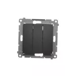 Simon 54 WMDL-0311xx-049 Łącznik potrójny z podświetleniem LED (moduł) 10AX, 250V~, szybkozłącza; czarny
