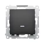 Simon 54 WMDL-011xP2-049 Przycisk pojedynczy zwierny z podświetleniem LED bez piktogramu (moduł) 16AX, 250V~, zaciski śrubowe; czarny