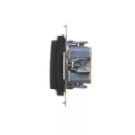 Simon 54 WMDL-042xx2-049 Łącznik roletowy podwójny (moduł) 10A, 250V~, szybkozłącza. W komplecie z pierścieniem dekoracyjnym; czarny