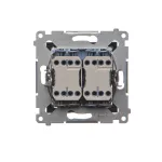 Simon 54 WMDL-042xx2-049 Łącznik roletowy podwójny (moduł) 10A, 250V~, szybkozłącza. W komplecie z pierścieniem dekoracyjnym; czarny