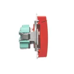 Simon Basic WMUW-50111x-A021 Gniazdo wtyczkowe z uziemieniem (moduł), z przesłonami torów prądowych, bryzgoszczelne IP44, 16A, 250V~, zaciski śrubowe; czerwone