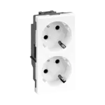 Simon Connect TSC-50000472-030 Gniazdo podwójne S500 Schuko 2x230V~ 16A; bez sygnalizacji; śrubowe; czysta biel