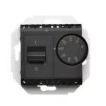 Simon 54 WMDR-02xxxx-049 Regulator temperatury z czujnikiem wewnętrznym (moduł) 16(2) A, 230V~. Montaż na wkręty; czarny