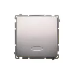 Simon Basic WMUL-061xxx-4011 Łącznik schodowy z podświetleniem LED (moduł) 10AX, 250V~, szybkozłącza; srebrny mat