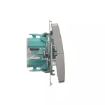 Simon Basic WMUL-061xxx-4011 Łącznik schodowy z podświetleniem LED (moduł) 10AX, 250V~, szybkozłącza; srebrny mat