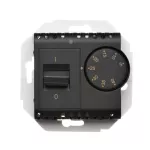 Simon 54 WMDR-01xxxx-049 Regulator temperatury z czujnikiem zewnętrznym (moduł) 16(2) A, 230V~. W komplecie czujnik zewnętrzny (sonda). Montaż na wkręty; czarny