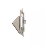 Simon Basic WMUK-P2xP0x-H013 Pokrywa gniazd teleinformatycznych na wkłady RJ typu: Panduit, skośna podwójna z polem opisowym. Montaż do puszki na wkręty; satynowy