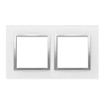 Simon 54 Nature WMDZ-0120xS-069 Ramka 2-krotna Nature-Szkło, SREBRNA PERŁA, IP20/IP44 (IP44-należy zastosować uszczelkę ramki DUN2)