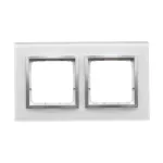 Simon 54 Nature WMDZ-0120xS-069 Ramka 2-krotna Nature-Szkło, SREBRNA PERŁA, IP20/IP44 (IP44-należy zastosować uszczelkę ramki DUN2)