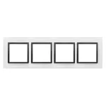 Simon 54 Nature WMDZ-0140xS-068 Ramka 4-krotna Nature-Szkło, CZARNA PERŁA, IP20/IP44 (IP44-należy zastosować uszczelkę ramki DUN4)