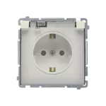Simon Basic WMBW-73111x-9011 Gniazdo wtyczkowe Schuko do wersji IP44 (moduł) 16A, 250V~, zaciski śrubowe; beż. Klapka transparentna