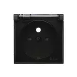 Simon 54 WMDW-P3121x-049 Pokrywa gniazda do wersji IP44 z przesłonami, klapka transparentna; czarny Wymagana uszczelka IP44 do ramki