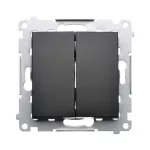 Simon 54 WMDL-07020x-049 Łącznik krzyżowy podwójny bez piktogramu (moduł) 10AX, 250V~, szybkozłącza; czarny