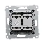 Simon 54 WMDL-07020x-049 Łącznik krzyżowy podwójny bez piktogramu (moduł) 10AX, 250V~, szybkozłącza; czarny