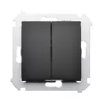 Simon 54 WMDL-06020x-049 Łącznik schodowy podwójny bez piktogramu (moduł) 10AX, 250V~, zaciski śrubowe; czarny