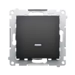 Simon 54 WMDL-0610xU-049 Łącznik schodowy z podświetleniem LED bez piktogramu (moduł) 10AX, 250V~, szybkozłącza; czarny