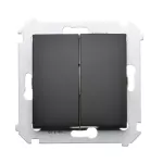 Simon 54 WMDL-06120x-049 Łącznik schodowy podwójny z podświetleniem bez piktogramu (moduł) 10AX, 250V~, zaciski śrubowe; czarny