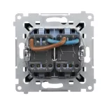 Simon 54 WMDL-Z10005-049 Łącznik dwubiegunowy podwójny (moduł) 16AX, 250V~, zaciski śrubowe; czarny