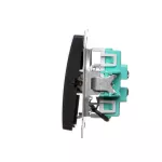 Simon Basic WMUL-0613xx-Y011 Łącznik schodowy podwójny z podświetleniem LED bez piktogramu (moduł) 10AX, 250V~, zaciski śrubowe; czarny