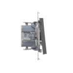 Simon 55 WMDL-0P15xx-116 Przycisk pojedynczy zwierny z podświetleniem LED (moduł) 10 AX, 250 V~, szybkozłącza; Grafitowy mat