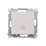 Simon 55 WMDL-0P15xx-143 Przycisk pojedynczy zwierny z podświetleniem LED (moduł) 10 AX, 250 V~, szybkozłącza; Aluminium mat