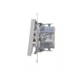 Simon 55 WMDL-0P15xx-143 Przycisk pojedynczy zwierny z podświetleniem LED (moduł) 10 AX, 250 V~, szybkozłącza; Aluminium mat