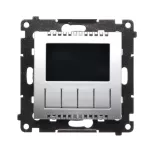 Simon 54 WMDR-17xxx1-043 Termostat programowalny z wyświetlaczem z wew/zewn czujnikiem temperatury, bez sondy (moduł) 16(2) A, 230V~; srebrny mat