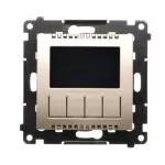 Simon 54 WMDR-17xxx1-044 Termostat programowalny z wyświetlaczem z wew/zewn czujnikiem temperatury, bez sondy (moduł) 16(2) A, 230V~; złoty mat
