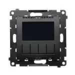 Simon 54 WMDR-17xxx1-049 Termostat programowalny z wyświetlaczem z wew/zewn czujnikiem temperatury, bez sondy (moduł) 16(2) A, 230V~; czarny