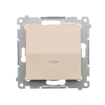 Simon 54 WMDL-011xxx-041 Łącznik jednobiegunowy z podświetleniem LED (moduł) 10AX, 250V~, szybkozłącza; kremowy