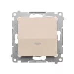 Simon 54 WMDL-011x2x-041 Łącznik jednobiegunowy z podświetleniem LED (moduł) 16AX, 250V~, zaciski śrubowe; kremowy