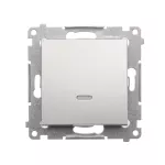 Simon 54 WMDL-011x2x-043 Łącznik jednobiegunowy z podświetleniem LED (moduł) 16AX, 250V~, zaciski śrubowe; srebrny mat