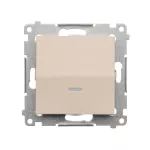 Simon 54 WMDL-011xx1-041 Łącznik jednobiegunowy z sygnalizacją załączenia LED (moduł) 10AX, 250V~, szybkozłącza; kremowy