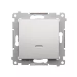 Simon 54 WMDL-011xx1-043 Łącznik jednobiegunowy z sygnalizacją załączenia LED (moduł) 10AX, 250V~, szybkozłącza; srebrny mat