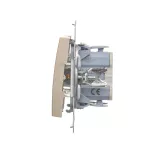 Simon 54 WMDL-011xx1-044 Łącznik jednobiegunowy z sygnalizacją załączenia LED (moduł) 10AX, 250V~, szybkozłącza; złoty mat